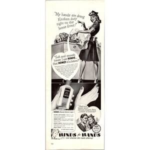 Hinds Honey & Almond Fragrance Cream Bloomfield 1940s WWII Era Clipping SV29-4
